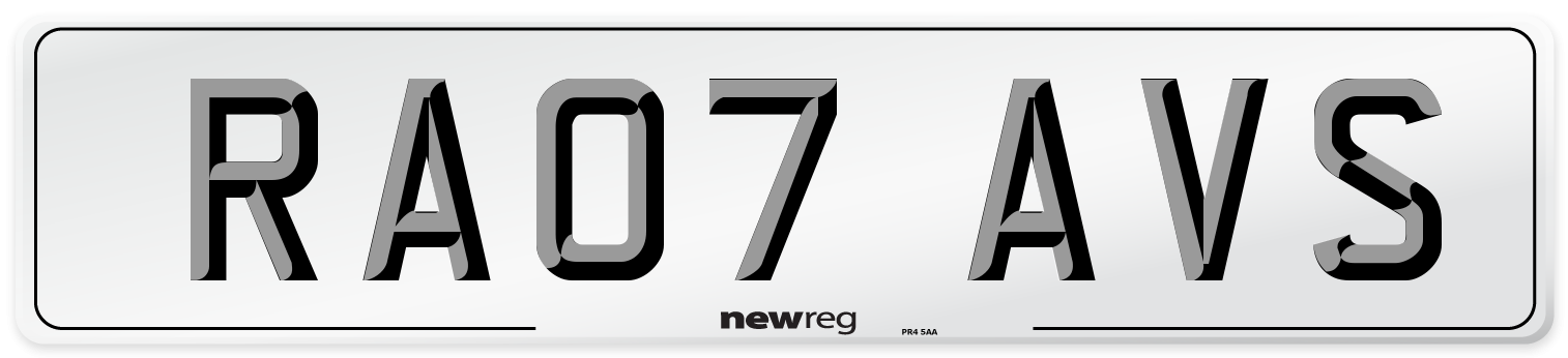 RA07 AVS Number Plate from New Reg